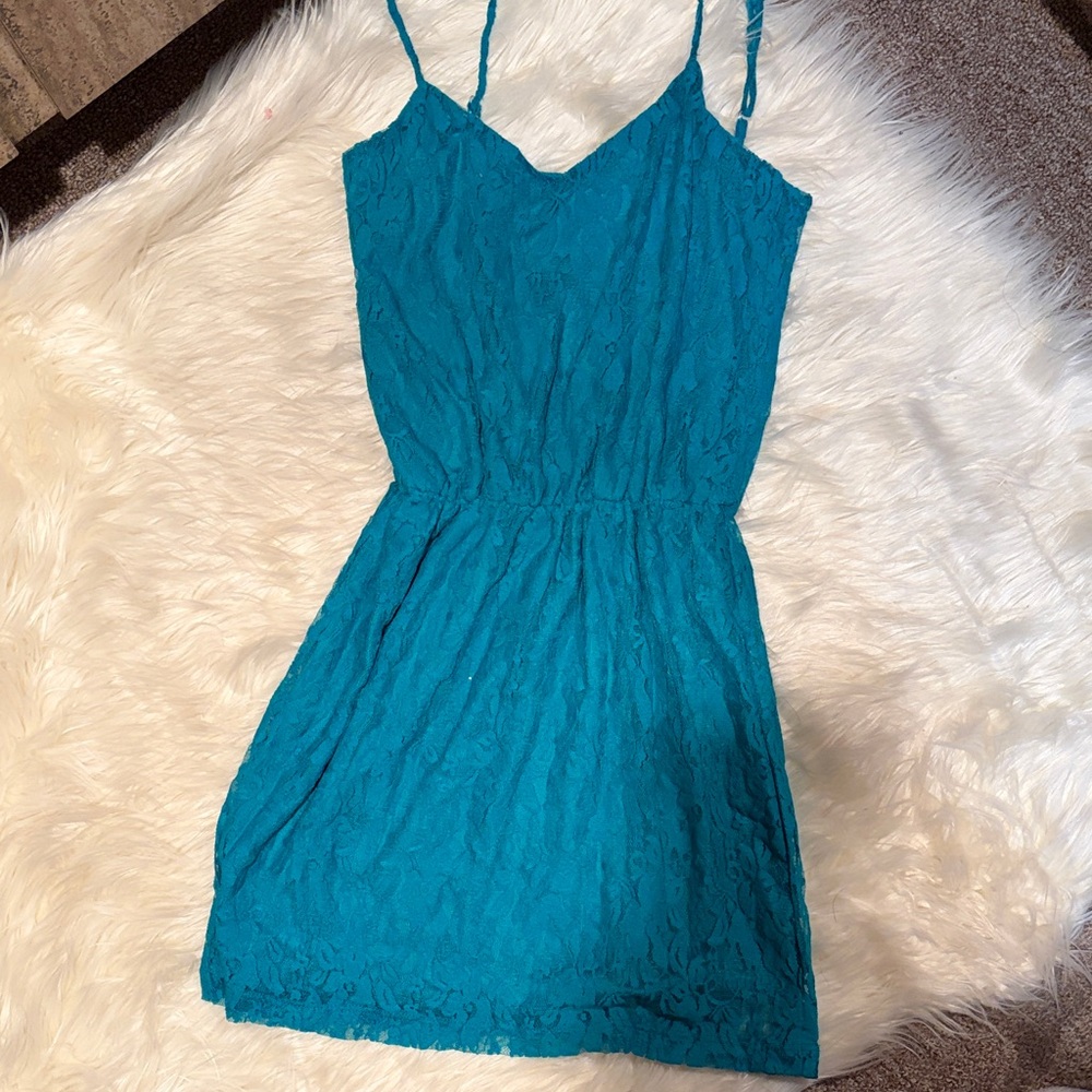 Velvet Torch Teal Mini Dress